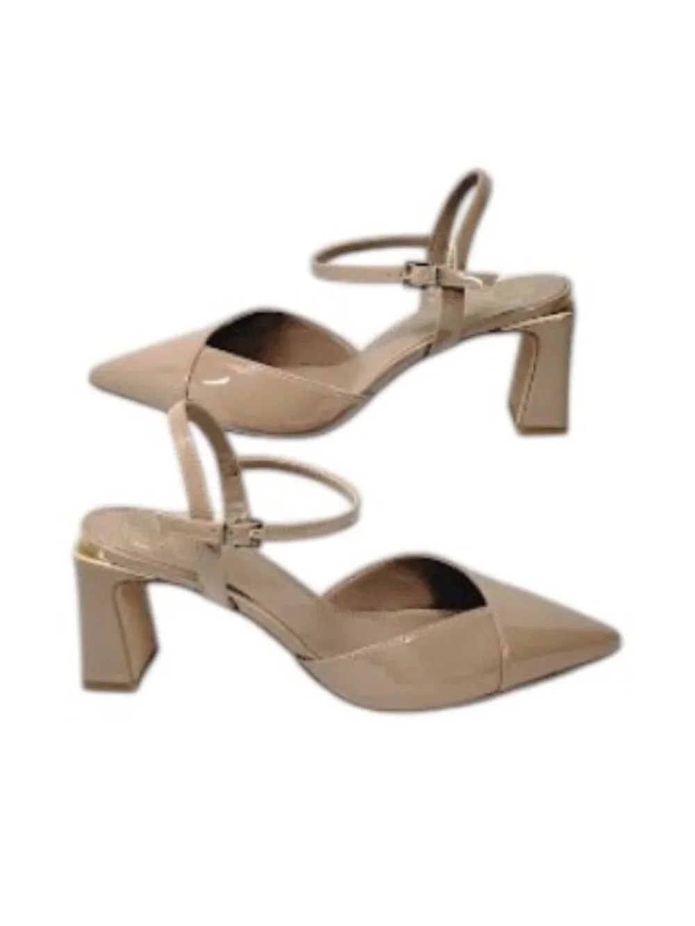 VINCE CAMUTO Huray Nude Patent Pointed Toe Slingback Pumps Women’s 7.5 NWOB - Picture 3 of 8